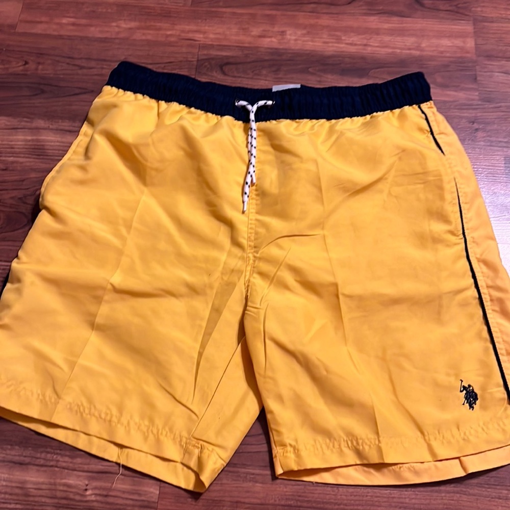 Mens swim trunks polo yellow